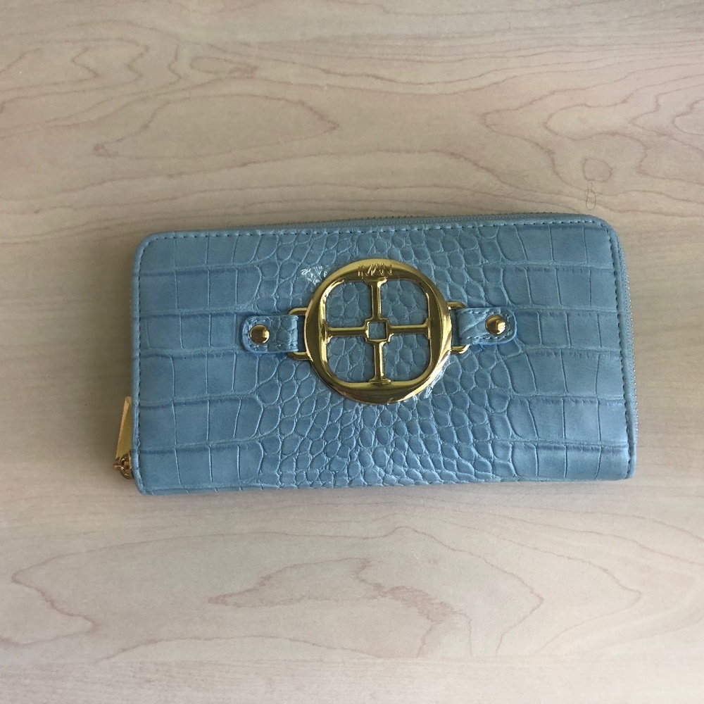New Iman Blue Croco Like Wallet
